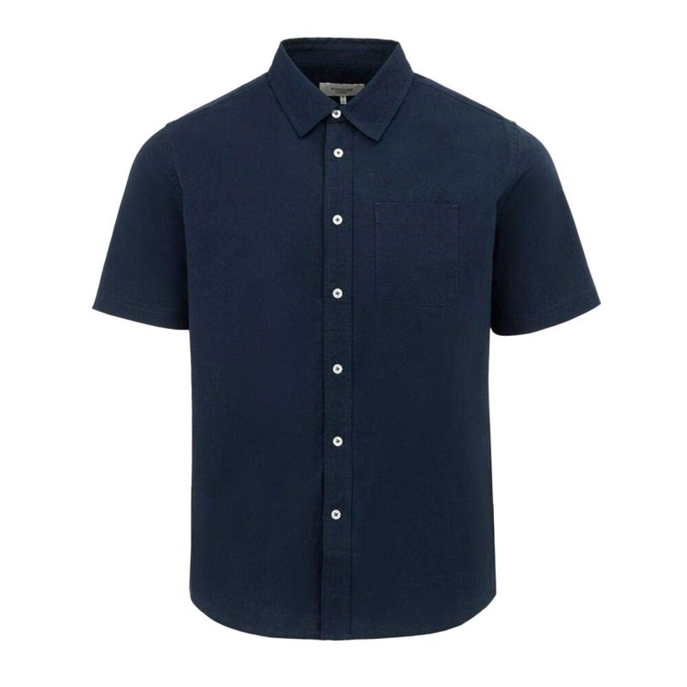 Firetrap Mens Oxford Cotton Casual Shirt / Navy